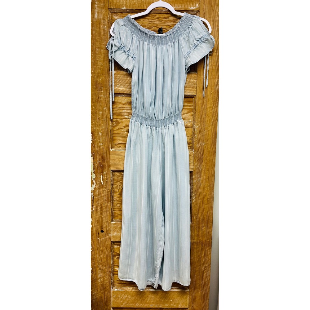 Walter Baker Kent Jumpsuit S Blue Striped Coastal Boho Cottagecore Beachy Casual